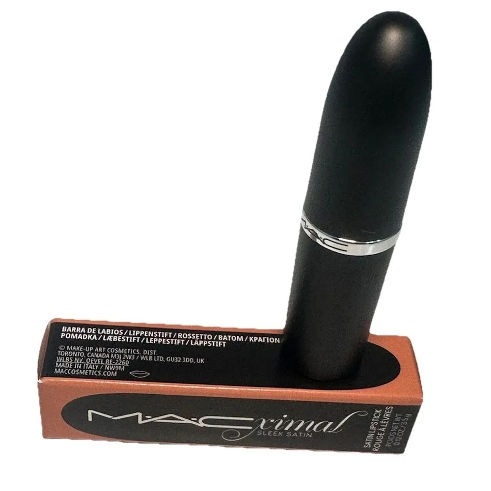 MAC MACximal Sleek Satin Lipstick 836 Fleshpot Pale Pink Beige Nude 0.12oz NEW